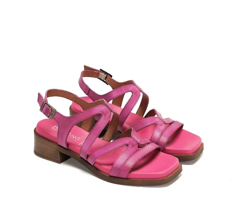 Women's Sandals with a Wedge Heel and a Tassel Detail in Orange for a Trendy LookWomen's Poleo Sandals In Texas Fuschia