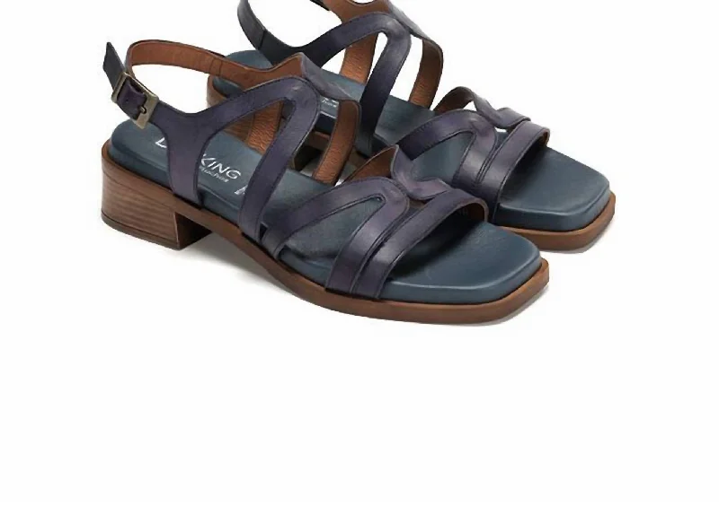 Women's Ankle - Strap Sandals with a Block Heel in Red for a Sophisticated StyleWomen's Poleo Sandals In Texas Navy