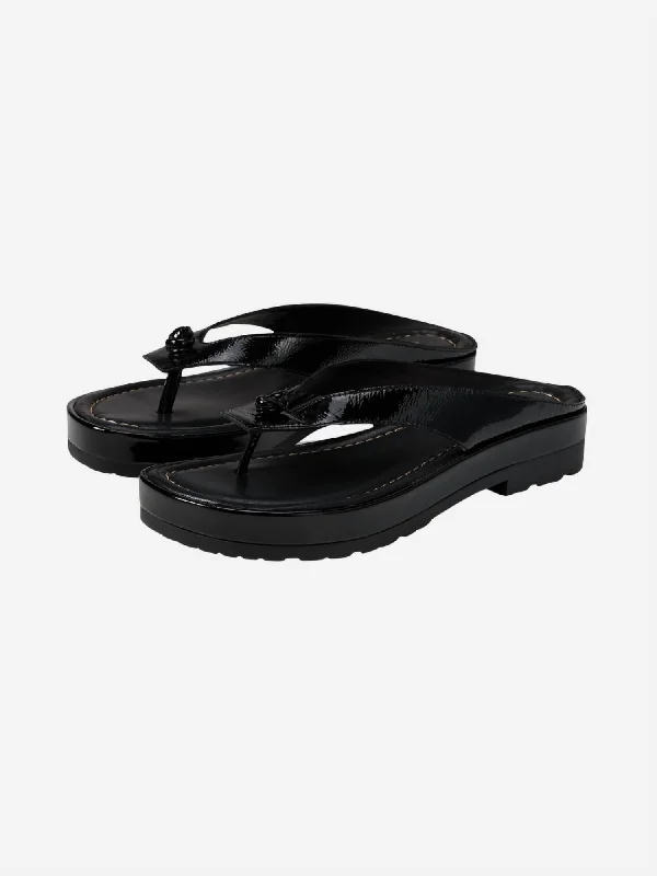 Lightweight Women's Mesh - Paneled Sandals in Yellow for BreathabilityWomen's Slip-On Thong Sandal In Black