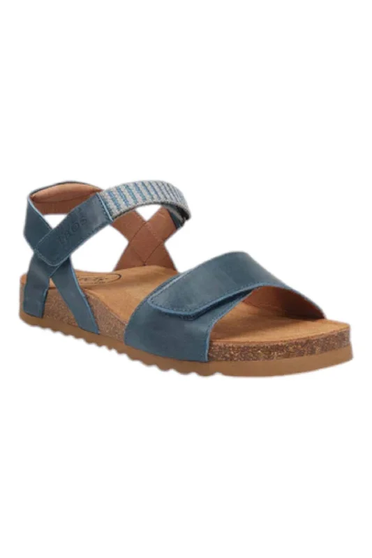 Women's Sandals with a Glitter - Coated Strap in Gold for a Sparkly Summer OutfitWomen's Symbol Sandal In Petrol Blue