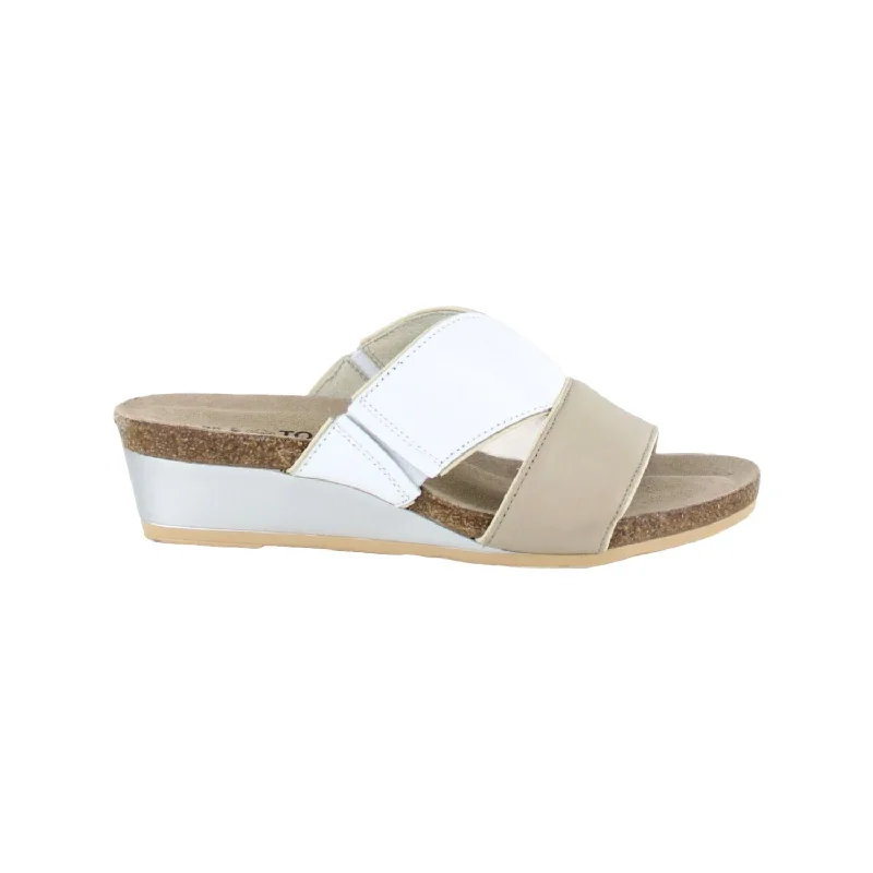 Women's Leather - Strapped Sandals with a Braided Detail in Brown for a Rustic AppealWomen's Tiara Sandals In Soft Beige Leather/soft White Leather
