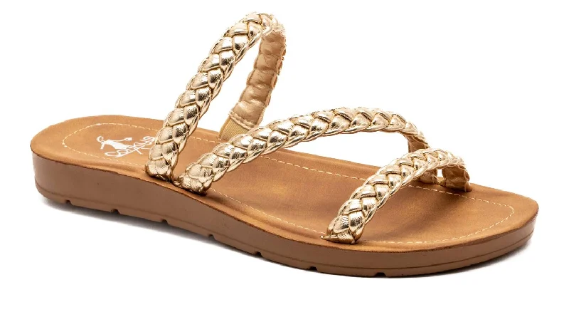 Lightweight Women's Mesh - Paneled Sandals in Yellow for BreathabilityWomen's Twist N Shout Sandal In Gold