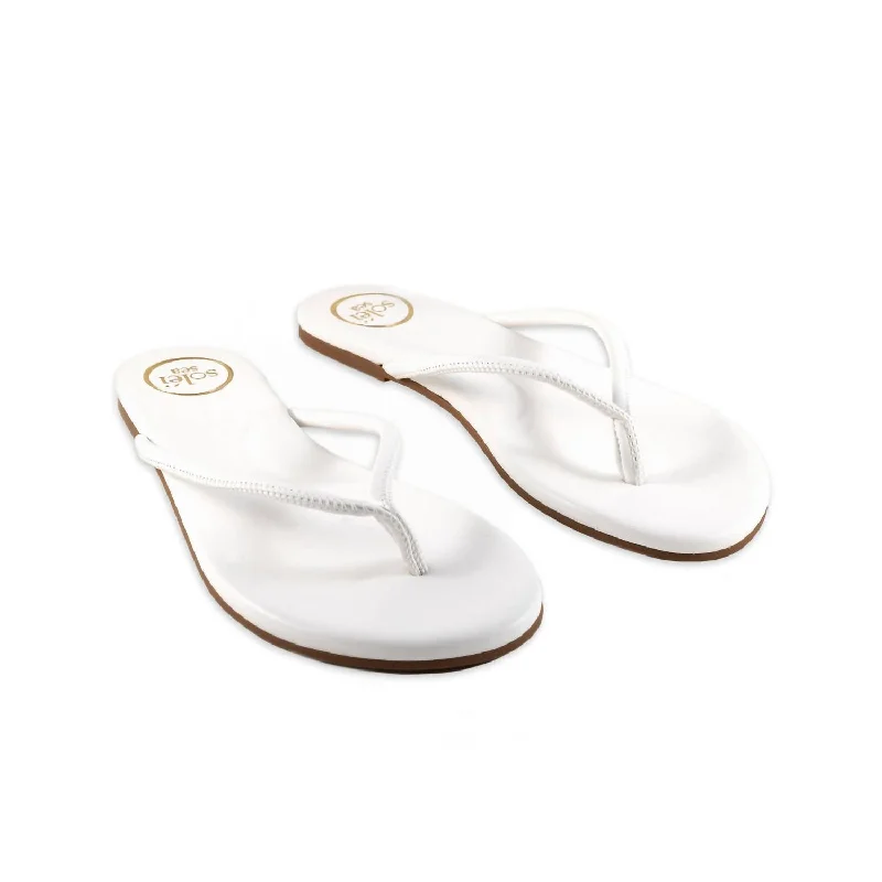 Waterproof Women's Rubber Beach Sandals with Arch Support in Blue for Water ActivitiesWomen's Vivie Stitch Strap Sandal In White