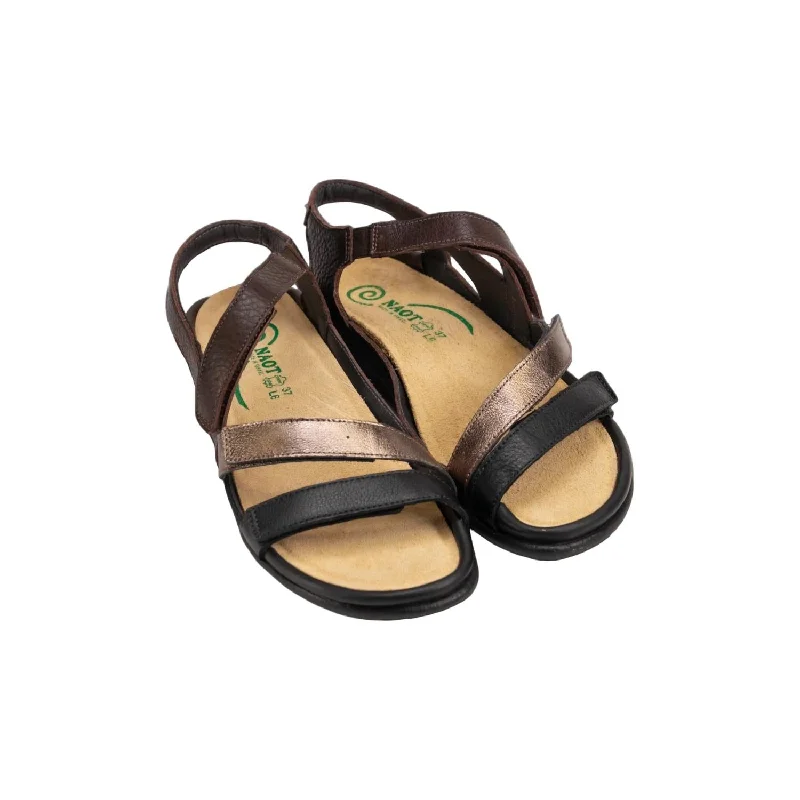 Women's Ankle - Strap Sandals with a Block Heel in Red for a Sophisticated StyleWomen's Whetu Sandals In Black Leather/radiant Copper Leather/brown Leather