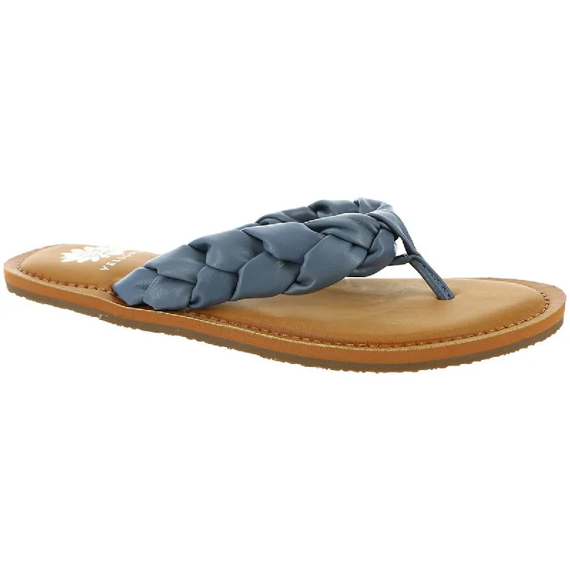 Child - Friendly Women's Sandals with a Secure Buckle in Purple for Moms on the GoYellow Box Womens Dauphine Faux Leather Slip On Thong Sandals