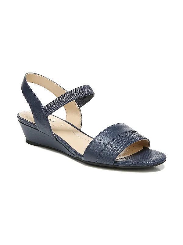 Waterproof Women's Rubber Beach Sandals with Arch Support in Blue for Water ActivitiesYuma Womens Faux Leather Lizard Print Wedge Sandals