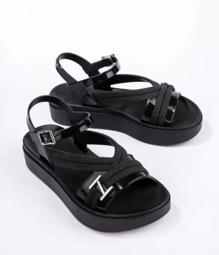 Women's Cork - Soled Espadrille Sandals with a Rope - Trimmed Upper in Navy for a Summer VibeZaxy Sandals