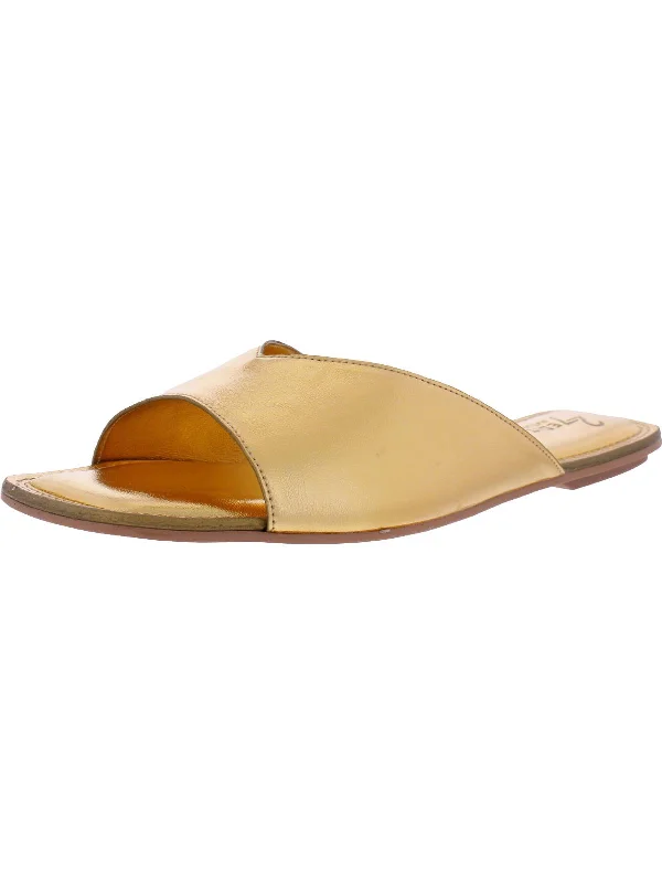 Sustainable Women's Recycled Material Sandals in Beige for Eco - Conscious ShoppersZelda Womens Open Toe Slip On Slide Sandals