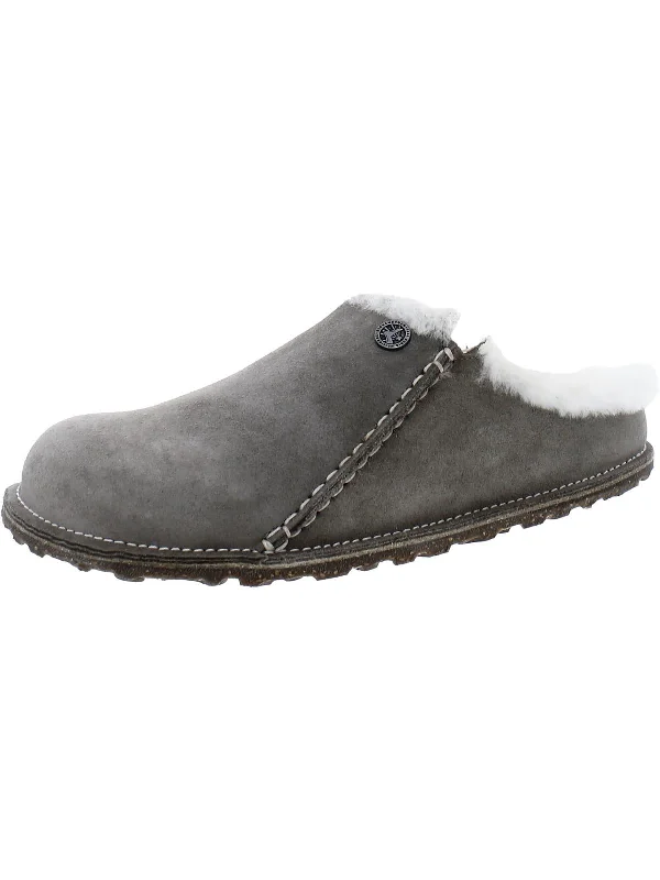 Women's Cork - Soled Espadrille Sandals with a Rope - Trimmed Upper in Navy for a Summer VibeZermatt Premium Womens Suede Shearling Lined Slide Sandals