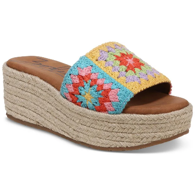 Women's Leather - Strapped Sandals with a Braided Detail in Brown for a Rustic AppealZodiac Womens June Flower Crochet Espadrille Platform Sandals