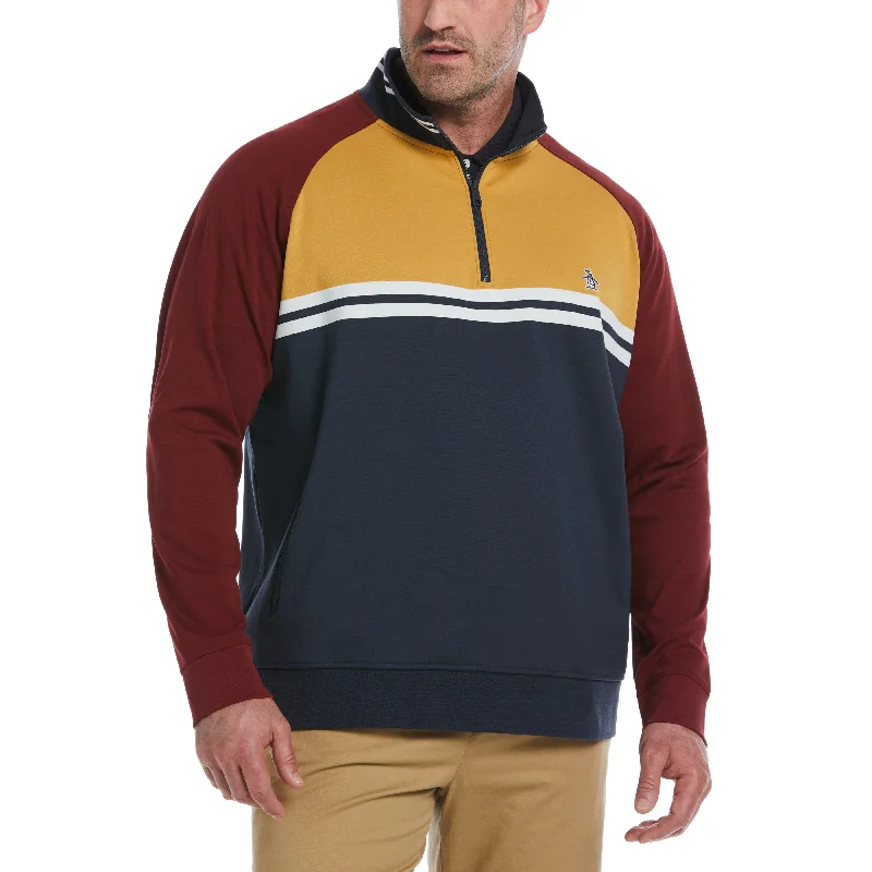 Big & Tall 1/4 Zip Color Block Jacket