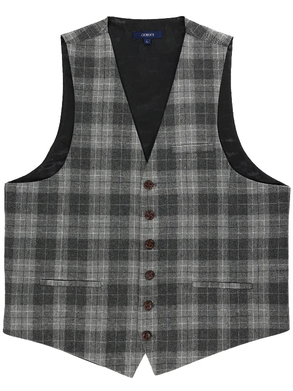 Men's Graph/Plaid Tweed Vest