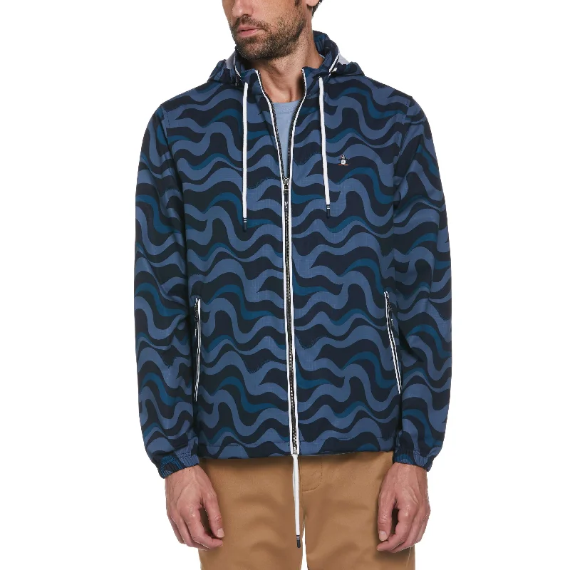 Wavy Print Ripstop Jacket