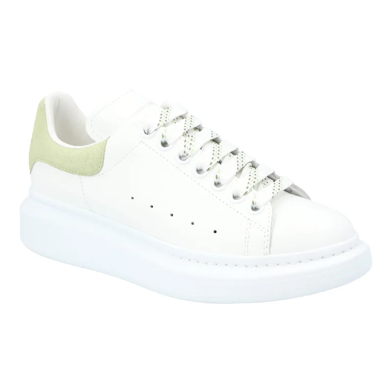 High - Top Women's Leather Sneakers in Black for a Stylish and Durable OptionAlexander McQueen Womens Oversized Sneaker 'Larry' in White/green