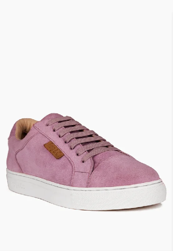 Patterned Print Women's Sneakers in Floral Designs for a Feminine and Fashion - Forward LookASHFORD Pink Fine Suede Handcrafted Sneakers