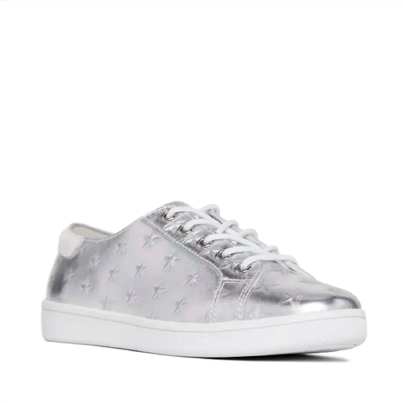 Women's Sneakers with Removable Insoles for Easy Cleaning and CustomizationAva Star Sneaker In Silver