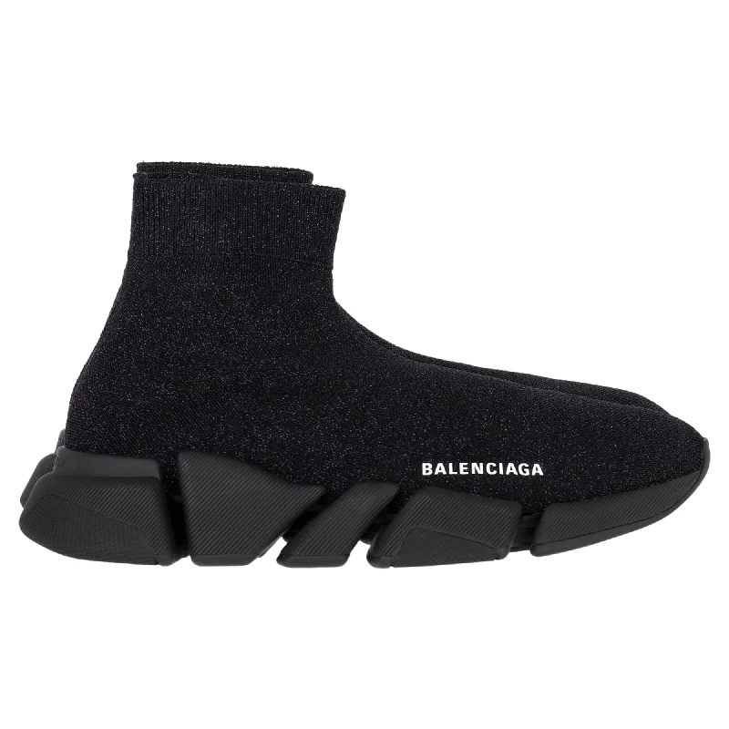 Patterned Print Women's Sneakers in Floral Designs for a Feminine and Fashion - Forward LookBalenciaga Shiny Speed 2.0 Knit Sneakers In Black Polyamide