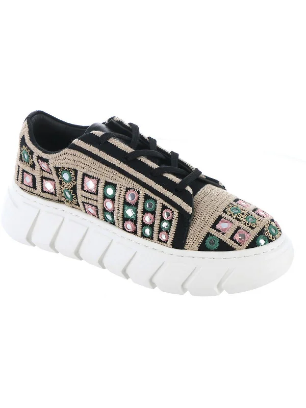 Women's Sneakers with Hidden Wedges for a Subtle Height Boost and Added StyleCatch Me If You Can Womens Embroidered Embellished Casual And Fashion Sneakers