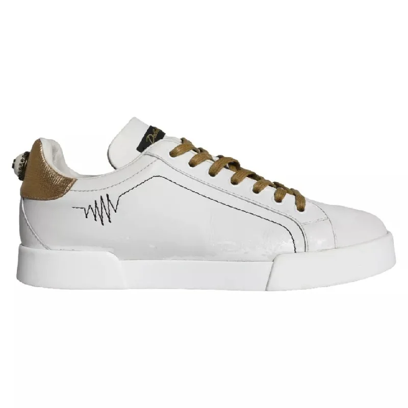 Breathable Mesh Women's Running Sneakers with Reflective Trim for Nighttime JoggingDolce & Gabbana  Leather Portofino Low Top Sneakers Women's Shoes (Pre-Owned)