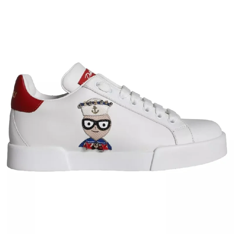 Smart - Tech Women's Sneakers with Fitness Tracking Features for Active Lifestyle EnthusiastsDolce & Gabbana  Patch Calfskin Nappa Portofino Sneakers Women's Shoes