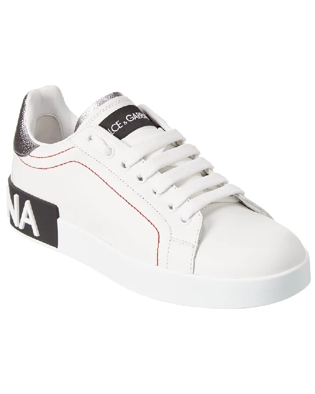 Water - Resistant Women's Hiking Sneakers with Traction Outsoles for Outdoor AdventuresDolce & Gabbana Portofino Leather Sneaker