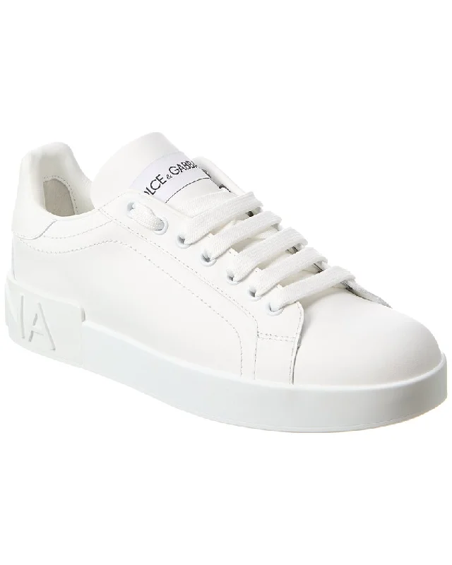 Low - Top Women's Tennis Sneakers in Bright Neon for a Pop of Color on the CourtDolce & Gabbana Portofino Leather Sneaker