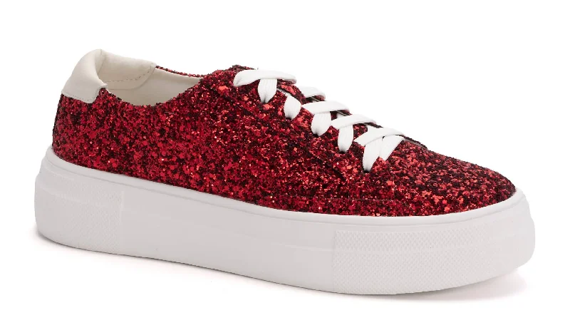 Women's Sneakers with Heel - Stabilizing Technology for Better Balance During RunningGlaring Sneaker In Red