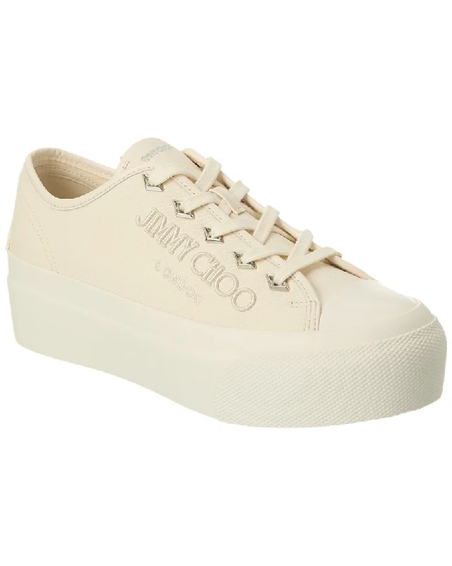 Foldable Women's Travel Sneakers for Compact Storage in LuggageJimmy Choo Palma Maxi/F Canvas Sneaker
