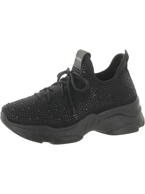 Foldable Women's Travel Sneakers for Compact Storage in LuggageLeyla Womens Rhinestone Reinforced Ankle Casual and Fashion Sneakers