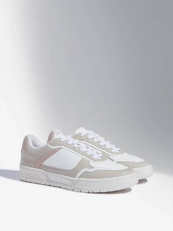 Women's Sneakers with Memory Foam Insoles for Exceptional Cushioning and ComfortLUNA BLU Taupe Colour-Blocked Sneakers