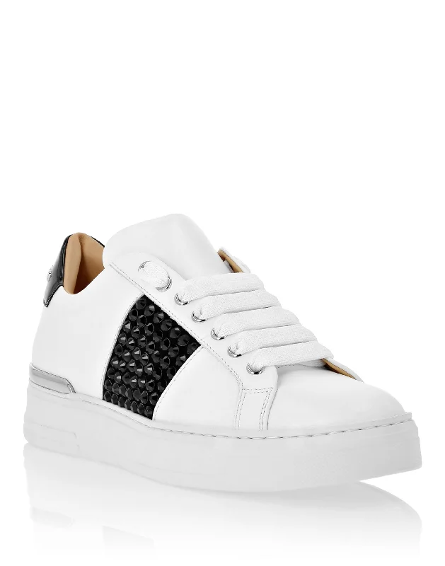 Breathable Mesh Women's Running Sneakers with Reflective Trim for Nighttime JoggingMix Leather Lo-Top Sneakers Crystal