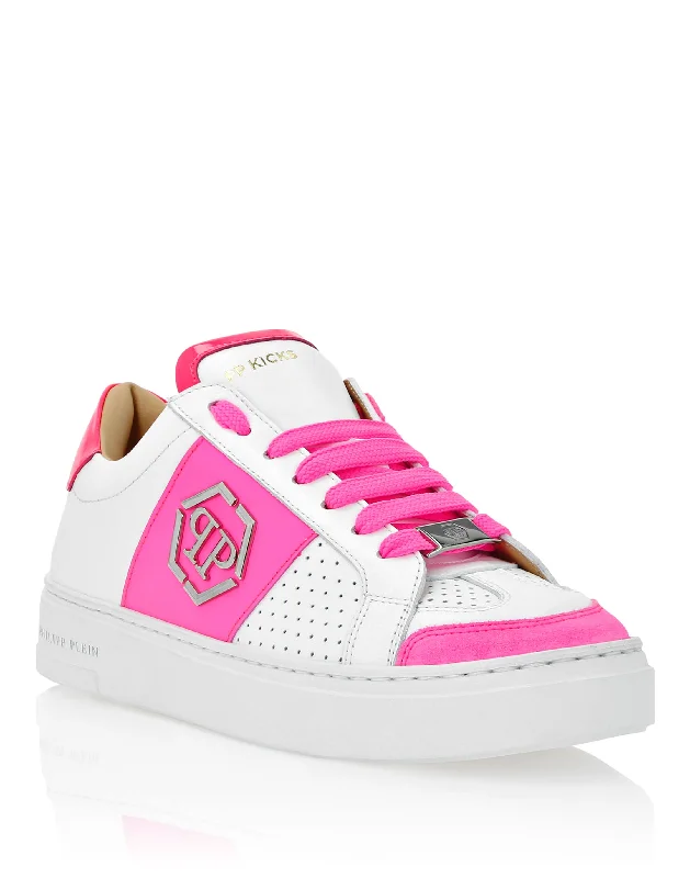 Sparkly Rhinestone - Embellished Women's Sneakers for a Glamorous and Eye - Catching LookMix Leather  Lo-Top Sneakers