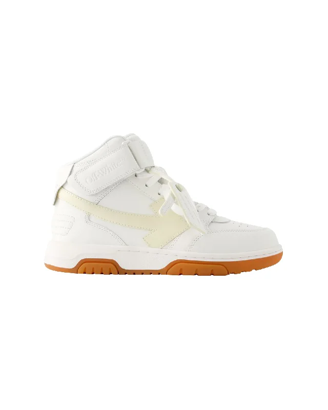 Wide - Width Women's Sneakers for Comfortable Fit for Those with Wider FeetOut Of Office Mid Top Sneakers - Off White - Leather - White