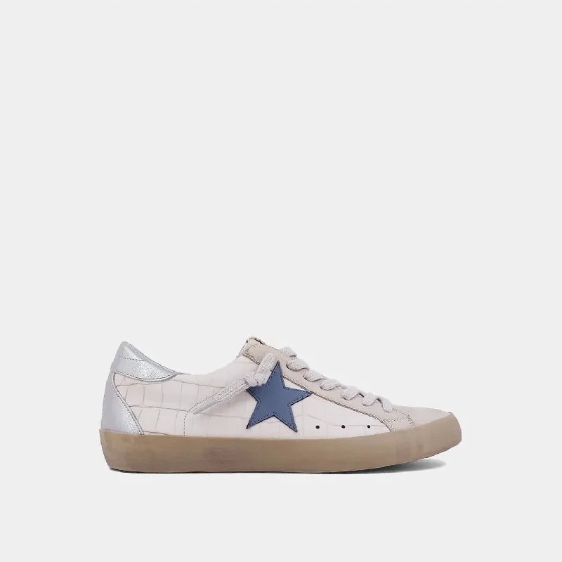 Women's Sneakers with Hidden Wedges for a Subtle Height Boost and Added StylePaula Sneaker In Beige Croc