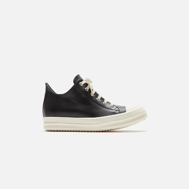 Sparkly Rhinestone - Embellished Women's Sneakers for a Glamorous and Eye - Catching LookRick Owens WMNS Scarpe in Pelle Low Sneakers - Black / Milk