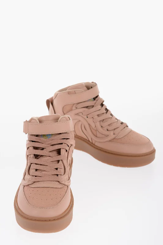 Sparkly Rhinestone - Embellished Women's Sneakers for a Glamorous and Eye - Catching LookStella Mccartney Vegan Leather S-Wave High-Top Sneakers