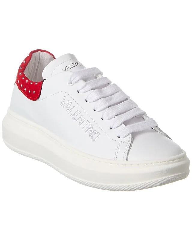 Women's Sneakers with Memory Foam Insoles for Exceptional Cushioning and ComfortValentino by Mario Valentino Fresia Studs Leather Sneaker