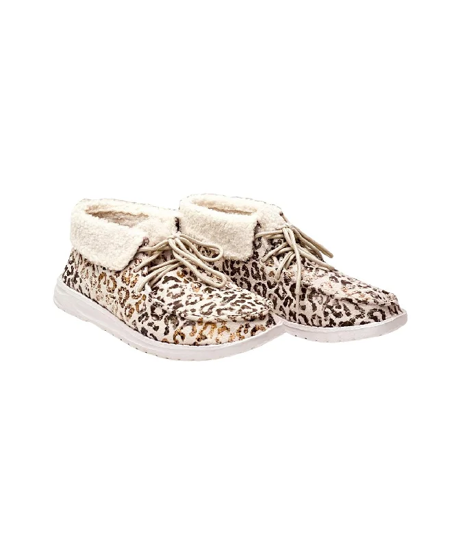 Low - Top Women's Tennis Sneakers in Bright Neon for a Pop of Color on the CourtWomen Jazlyn Sneakers In Cream Leopard