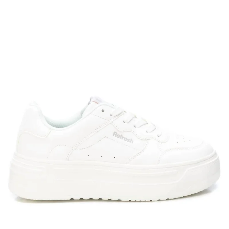 Women's Sneakers with Removable Insoles for Easy Cleaning and CustomizationWomen's Adjustable Lace Sneakers In White