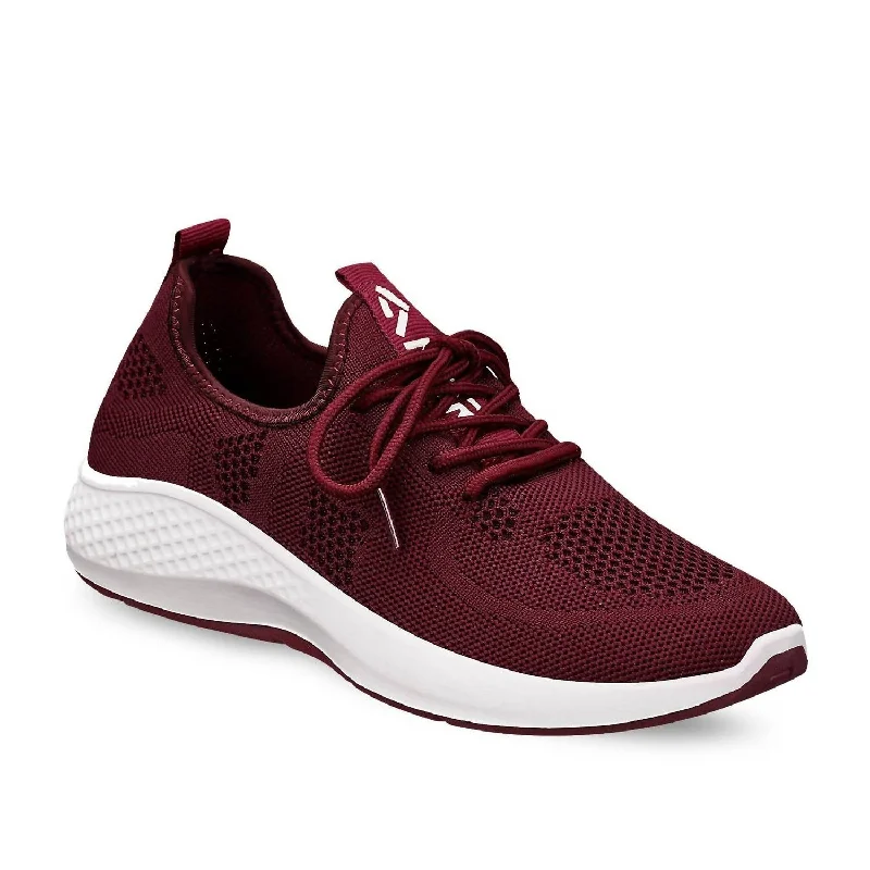 Patterned Print Women's Sneakers in Floral Designs for a Feminine and Fashion - Forward LookWomen's Casual Athletic Sneakers In Burgundy