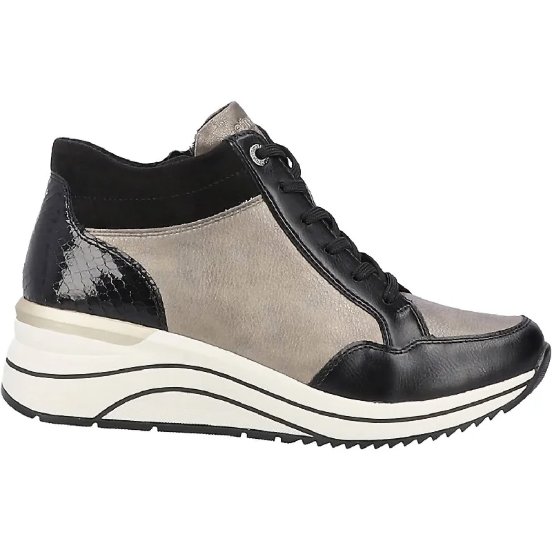 Slip - On Women's Canvas Sneakers in Navy for Easy and Effortless WearWomen's Eleni Sneaker In Black/dirty Silver