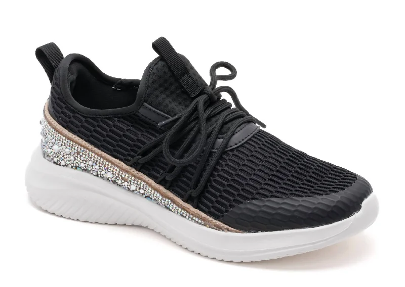 Women's Sneakers with Heel - Stabilizing Technology for Better Balance During RunningWomen's Frosting Sneaker In Black