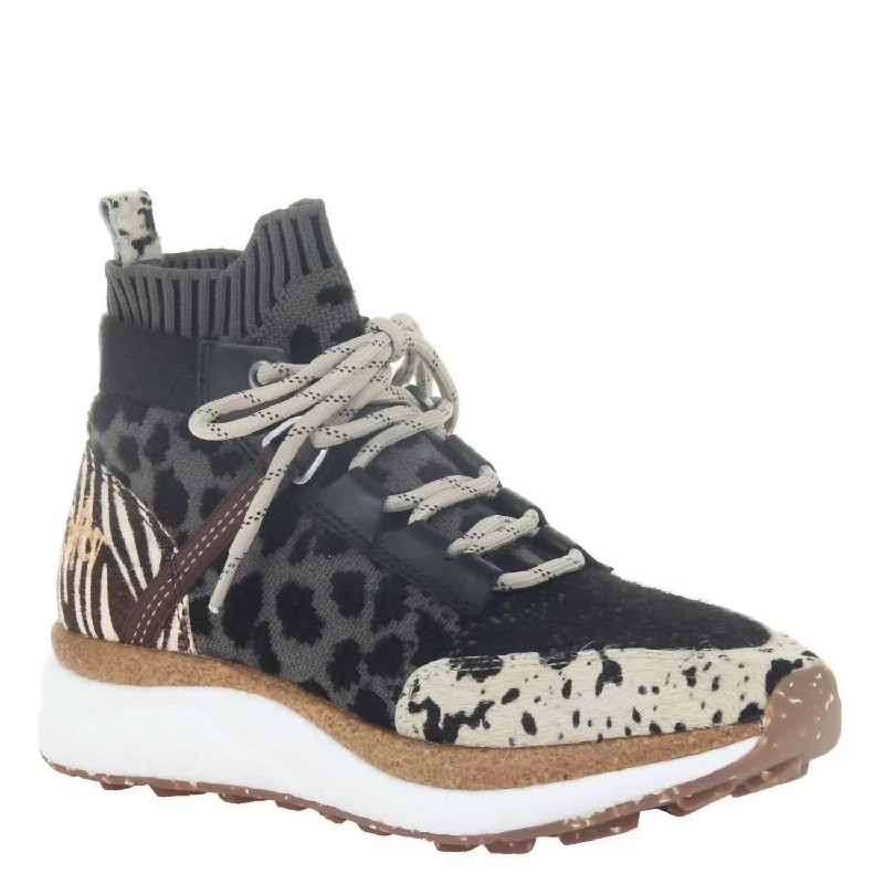 Vegan - Friendly Women's Sneakers Made from Recycled Materials for an Eco - Conscious ChoiceWomen's Hybrid High Top Sneaker - Medium Width In Animal Print