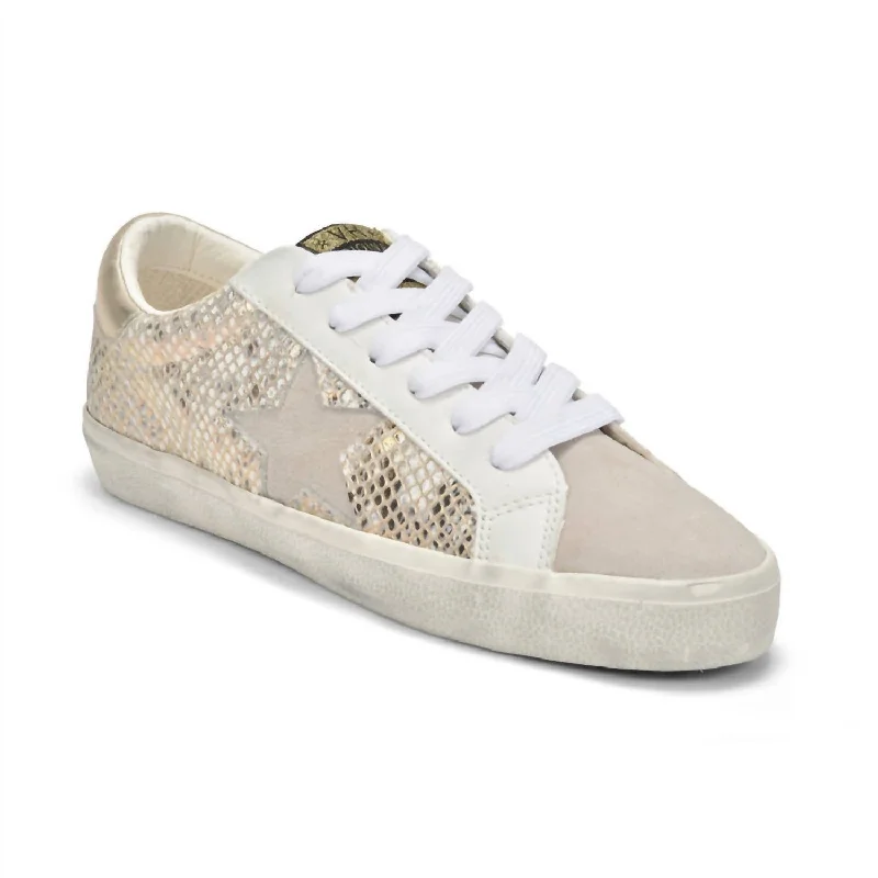 Patterned Print Women's Sneakers in Floral Designs for a Feminine and Fashion - Forward LookWomen's Kate Slip-On Sneakers In Gold Snake