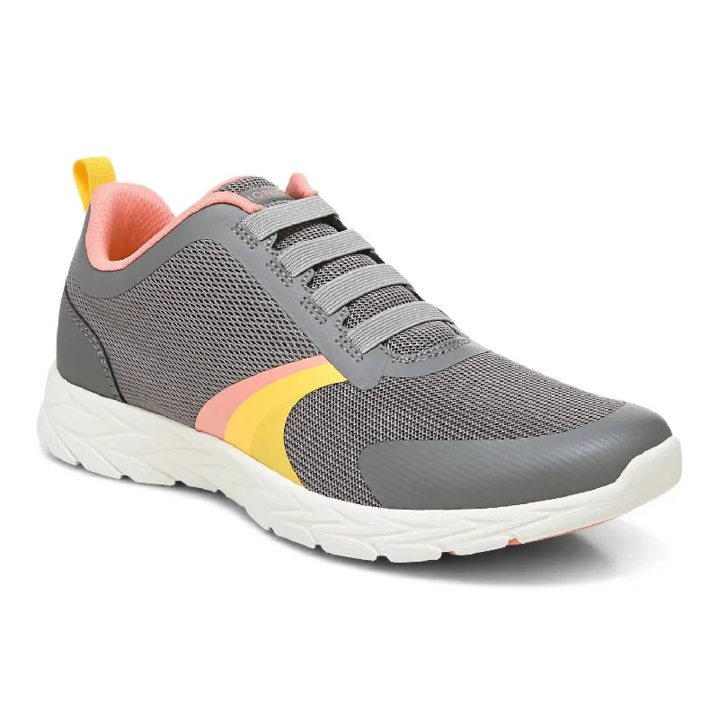 Patterned Print Women's Sneakers in Floral Designs for a Feminine and Fashion - Forward LookWomen's Layla Brisk Sneakers - Medium Width In Charcoal Mesh