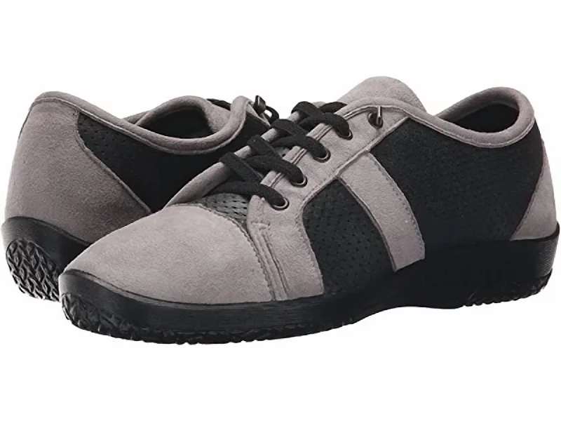 Lace - Up Women's Athletic Sneakers with Shock - Absorbing Midsoles for Intense WorkoutsWomen's Leta Sneaker - Medium Width In Black/grey