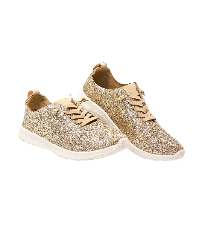 Water - Resistant Women's Hiking Sneakers with Traction Outsoles for Outdoor AdventuresWomen's Mayo Glitter Sneaker In Gold