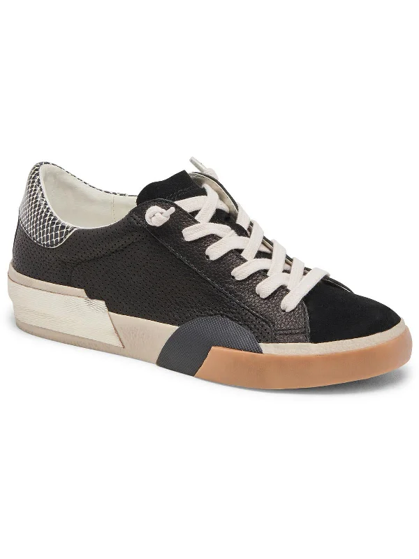 black/silver perforated leather