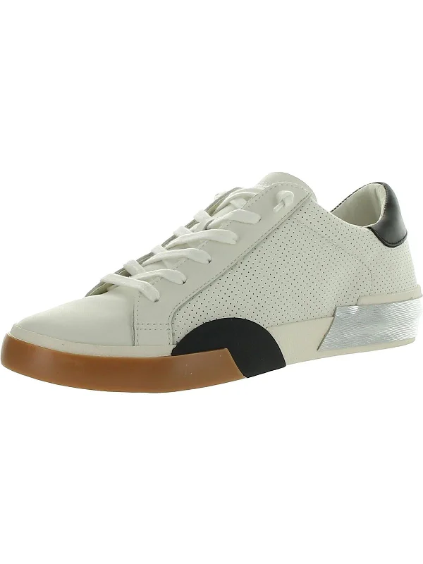 white/black perforated leather