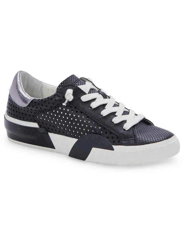 black perforated leather